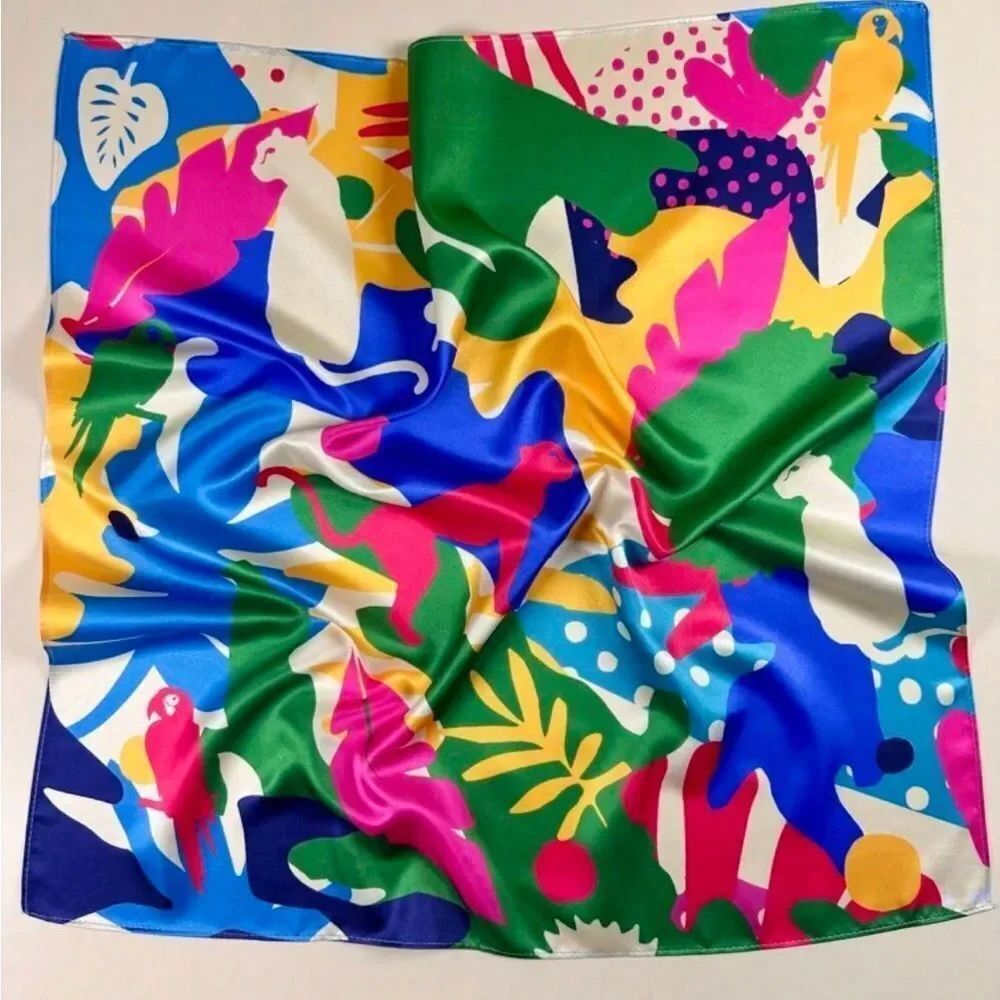 Colorful Tropical Animal Print Scarf N1452